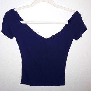 💙Navy Blue Deep V-Neck Top💙